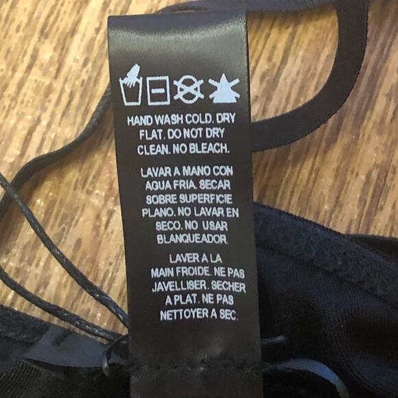 Dolls Kill x Widow Black Slinky Spandex Triangle Bra Size Large - Picture 5 of 9